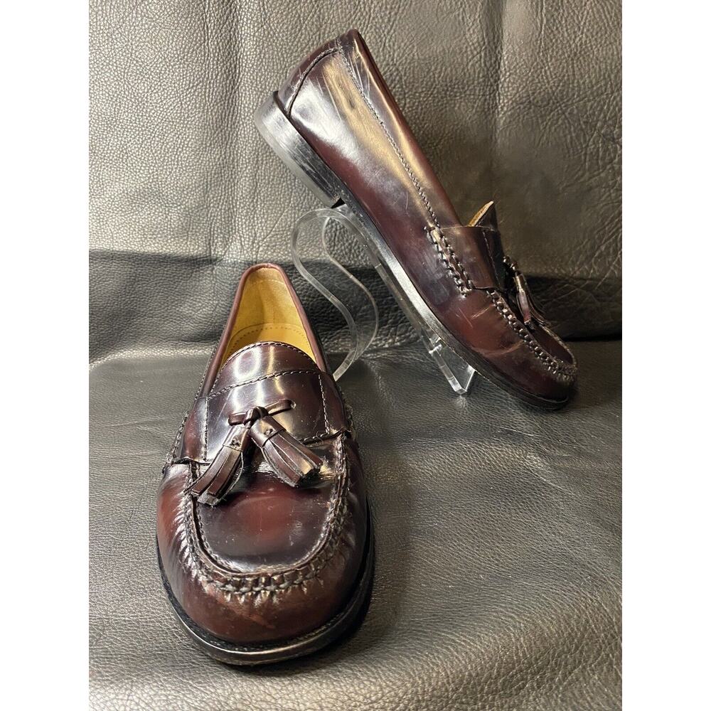 Cole Haan #3507 Cordovan tassle loafers US Mens Sz 8.5-D Slip On Burgundy Brown